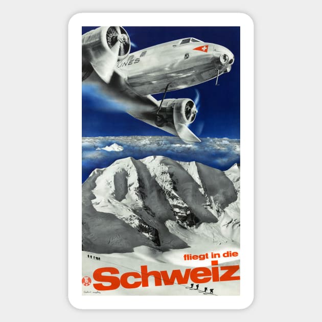 Vintage Travel Poster Switzerland Sticker by vintagetreasure